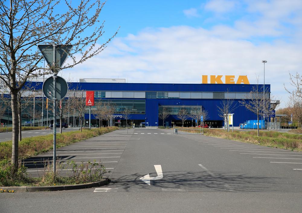 The empty car park of Swedish furniture giant IKEA is seen as the spread of coronavirus disease (Covid-19) continues in Cologne, Germany, March 30, 2020. - Reuters