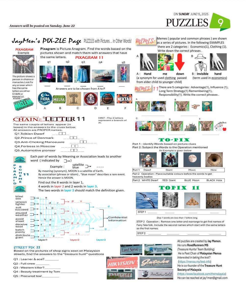 PUZZLES JUNE 15, 2025