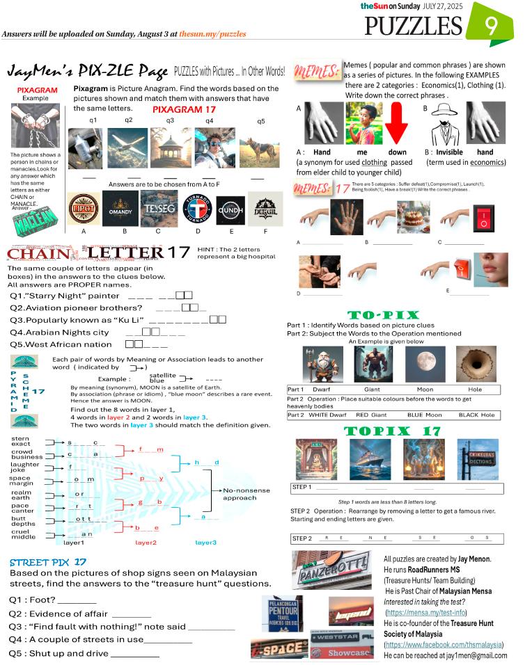 PUZZLES JULY 27, 2025