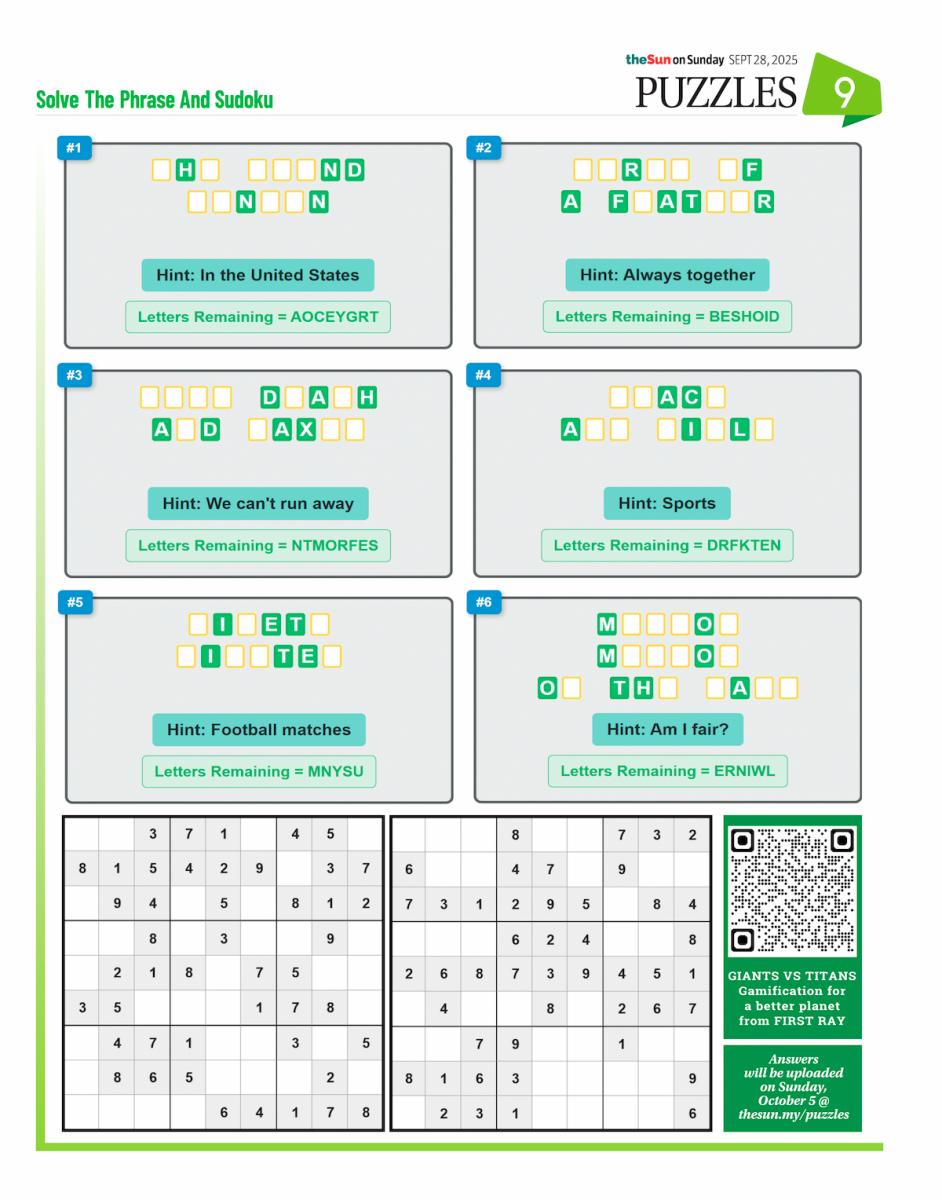 PUZZLES SEP 28, 2025