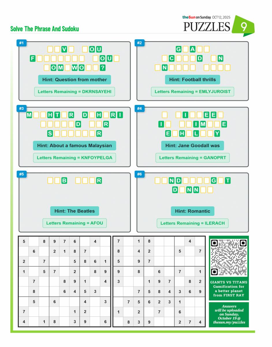 PUZZLES OCT 05, 2025