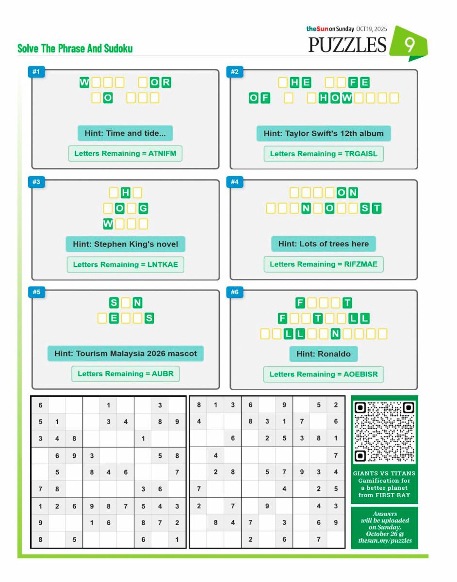 PUZZLES OCT 19, 2025