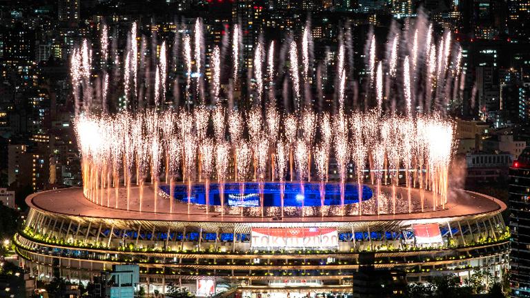Fireworks light up the sky over the Olympic Stadium during the closing ceremony of the Tokyo 2020 Olympic Games in Tokyo on Sunday. – AFPPIX