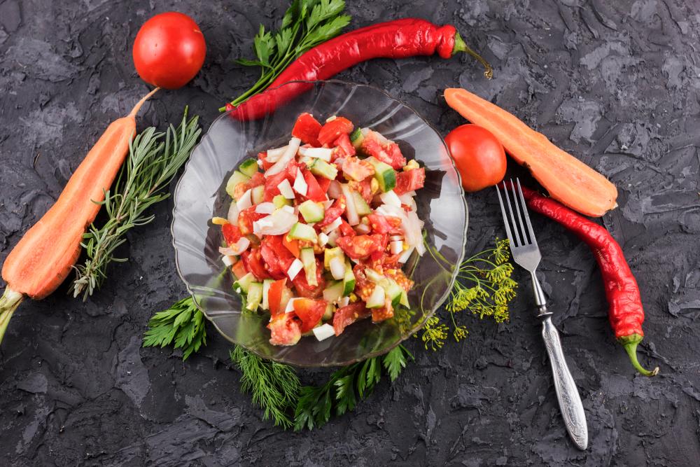 $!Classic tomato salad perfect for light and quick lunch. – FREEPIKPIC