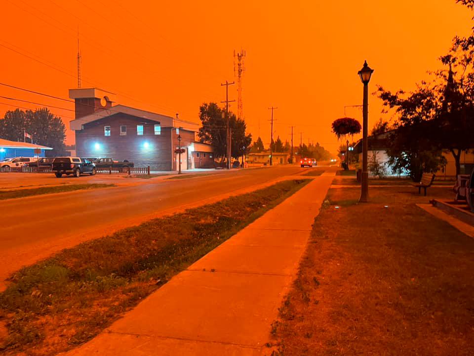 This handout photo shows the town of Fort Smith, Canada during the wildfires, on August 13, 2023/AFPPix