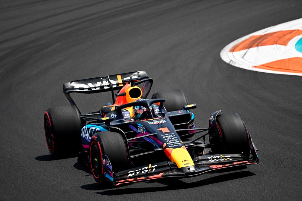 Red Bull Racing’s Dutch driver Max Verstappen races during the first practice session for the 2023 Miami Formula One Grand Prix at the Miami International Autodrome in Miami Gardens, Florida, on May 5, 2023. AFPPIX