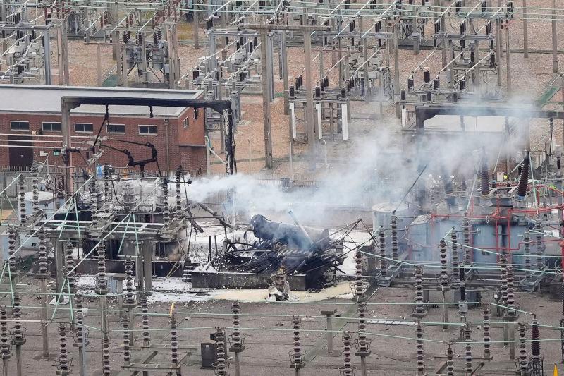 An aerial photograph taken on March 21, 2025 shows smoke billowing from a substation supplying power to Heathrow Airport amid efforts to douse the remainder of the flames after a fire broke out in Hayes, west London. Britain’s Heathrow airport, AFPpix