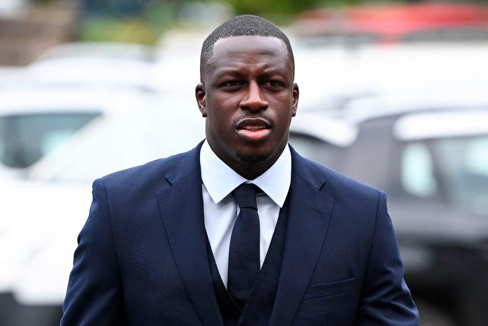 Manchester City and France footballer Benjamin Mendy arrives to Chester Crown Court in northwest England on August 15, 2022 for his trial for the alleged rape and assault of seven women. AFPPIX