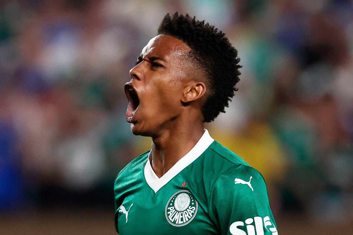 Palmeiras’ Brazilian forward #41 Estevao Willian celebrates scoring his team’s first goal during the FIFA Club World Cup 2025 quarterfinal football match between Brazil’s Palmeiras and England’s Chelsea at the Lincoln Financial Field Stadium in Philadelphia on July 4, 2025 - AFP