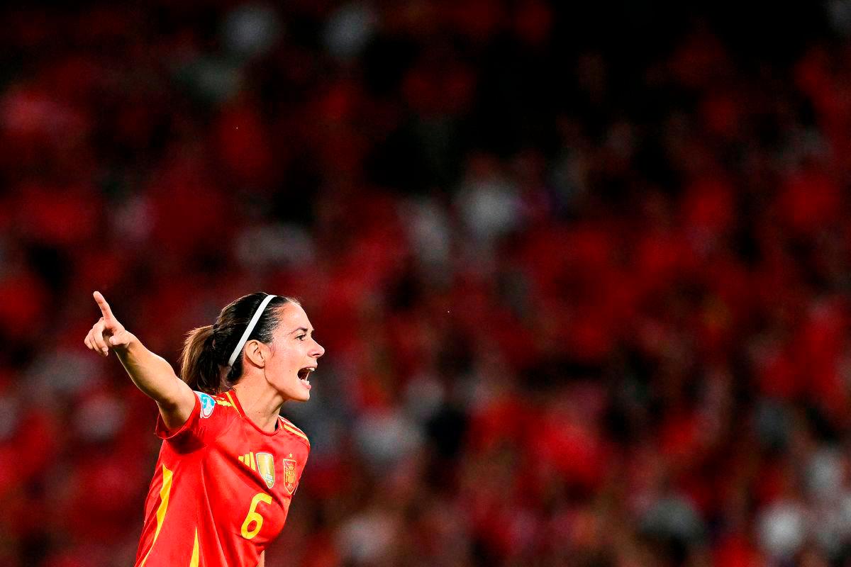 Spain’s midfielder #06 Aitana Bonmati gestures during the UEFA Women’s Euro 2025 quarter finals football match between Spain and Switzerland at the Wankdorf stadium in Bern, northwestern Switzerland on July 18, 2025. Photo by SEBASTIEN BOZON / AFP