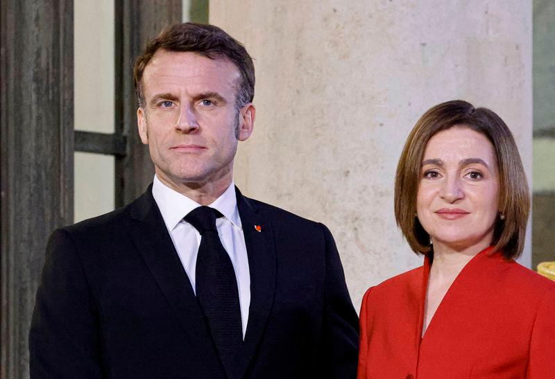 France’s President Emmanuel Macron and Moldova’s President Maia Sandu - AFPpix