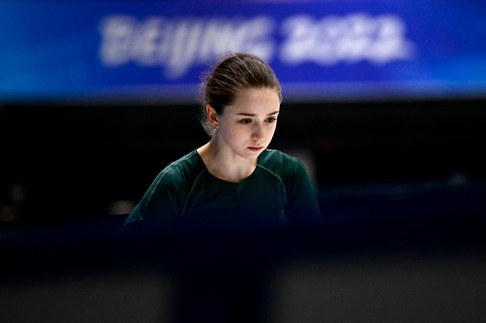 Russia’s Kamila Valieva attends a training session on February 11, 2022 prior the Figure Skating Event at the Beijing 2022 Olympic Games. AFPPIX