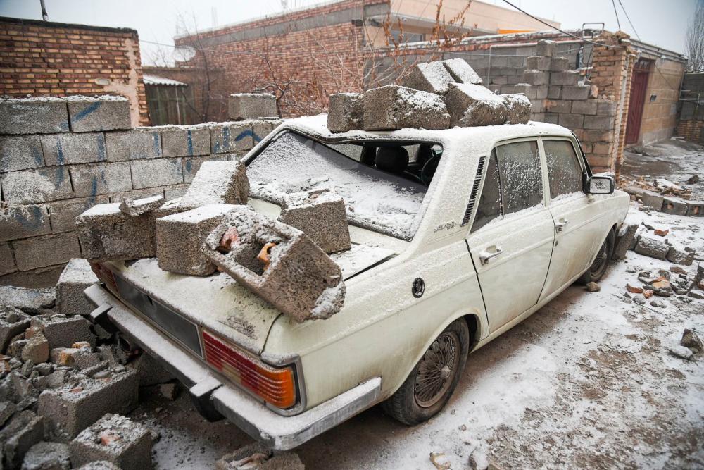 A picture shows the damage after an earthquake struck the city of Khoy in Iran’s West Azerbaijan province on January 29, 2023. AFPPIX