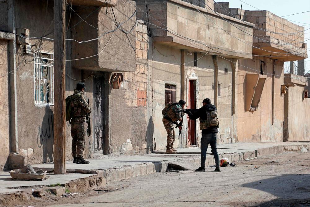 Kurdish security forces deploy in Syria’s northern city of Hasakeh on January 22, 2022. AFPPIX