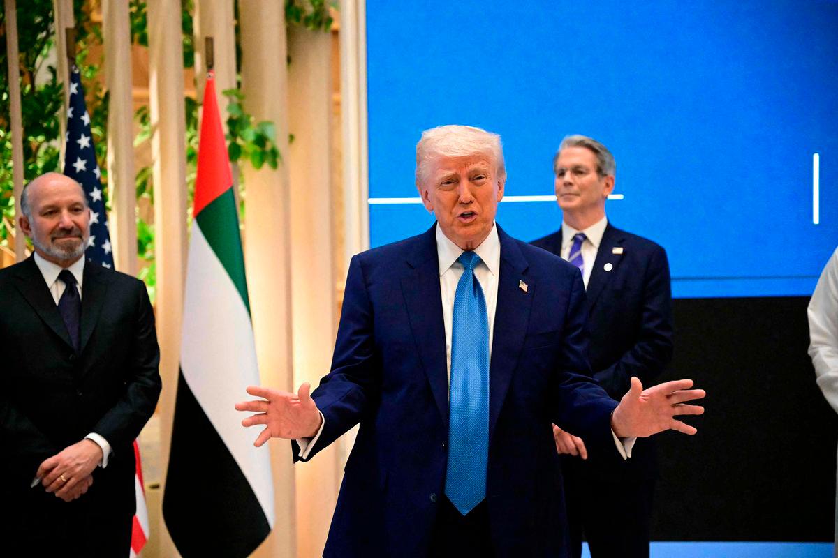 US President Donald Trump attends a business forum in Abu Dhabi on May 16, 2025. AFPpix
