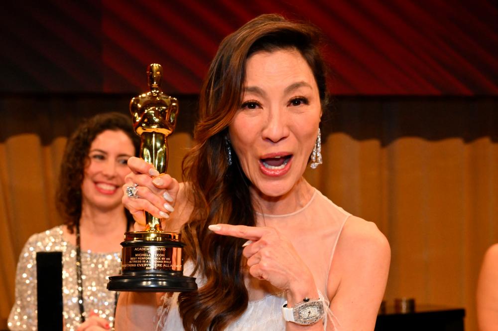 Malaysian actress Michelle Yeoh, winner of the Oscar for Best Actress in a Leading Role for “Everything Everywhere All at Once”, attends the 95th Annual Academy Awards Governors Ball in Hollywood, California on March 12, 2023/AFPPix