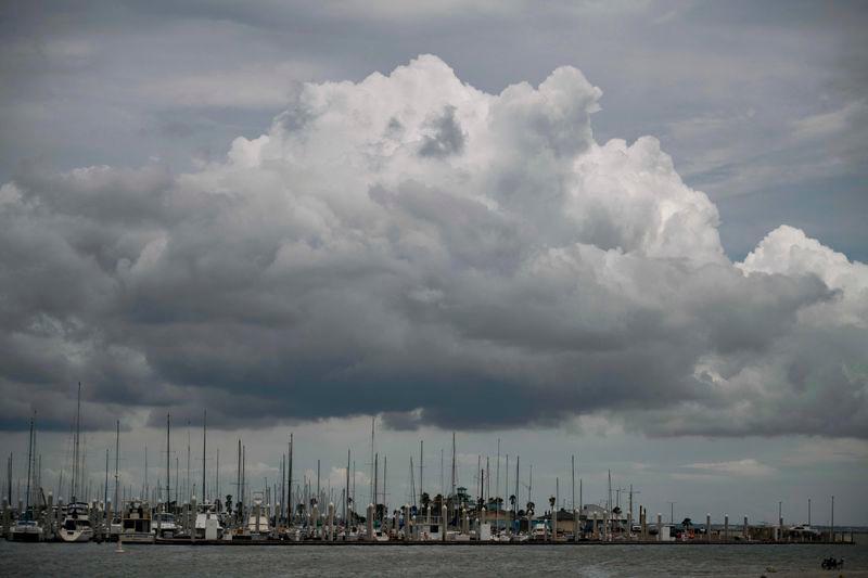 Boats sit in a marina ahead of the arrival of Tropical Storm Beryl in Corpus Christi, Texas - AFPpix