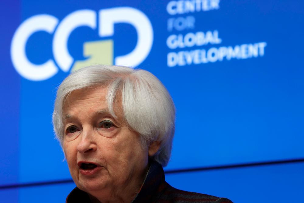 Yellen delivering remarks on “International Development and Evolving the Multilateral Development Banks” at the Center for Global Development on Thursday, Oct 6. – AFPpic