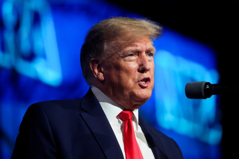 Former US President Donald Trump speaks during the National Rifle Association (NRA) annual convention in Houston, Texas, U.S. May 27, 2022. REUTERSpix