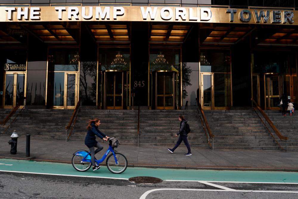 People pass by the Trump World Tower in the Manhattan borough of New York, New York, US, April 30, 2019. — Reuters