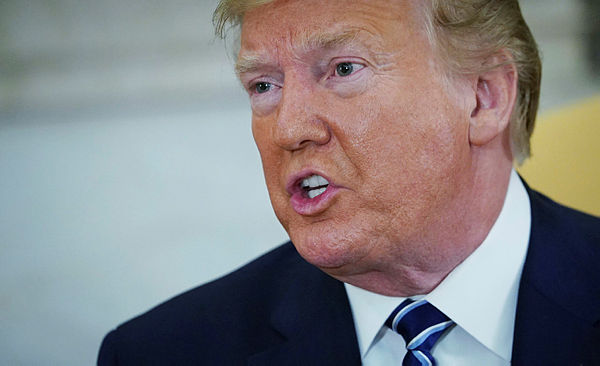 Trump said he is in ‘no hurry’ to bomb Iran, revealing that US forces were ‘cocked and loaded’ but that he called them back with minutes to go in order to avoid mass casualties. He was speaking on June 21, 2019, at the Oval Office of the White House in Washington, DC.
