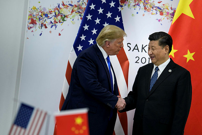 China’s President Xi Jinping (R) greets US President Donald Trump before a bilateral meeting on the sidelines of the G20 Summit in Osaka on June 29, 2019. — AFP