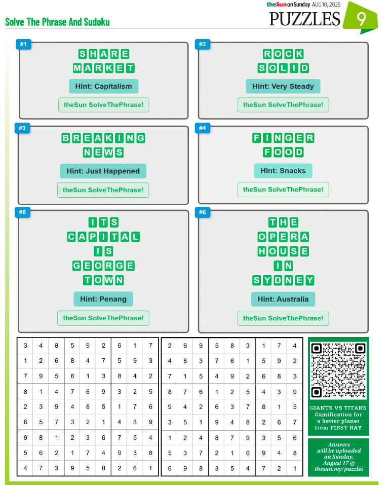 $!PUZZLES AUG 10, 2025