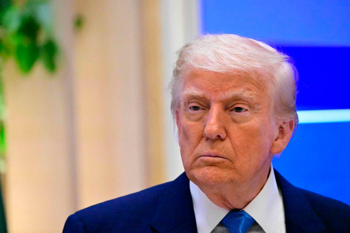 US President Donald Trump attends a business forum in Abu Dhabi on May 16, 2025. Trump capped his Gulf tour in Abu Dhabi after signing another raft of multi-billion-dollar deals, while also securing a $1.4 trillion investment pledge from the UAE. AFPpix