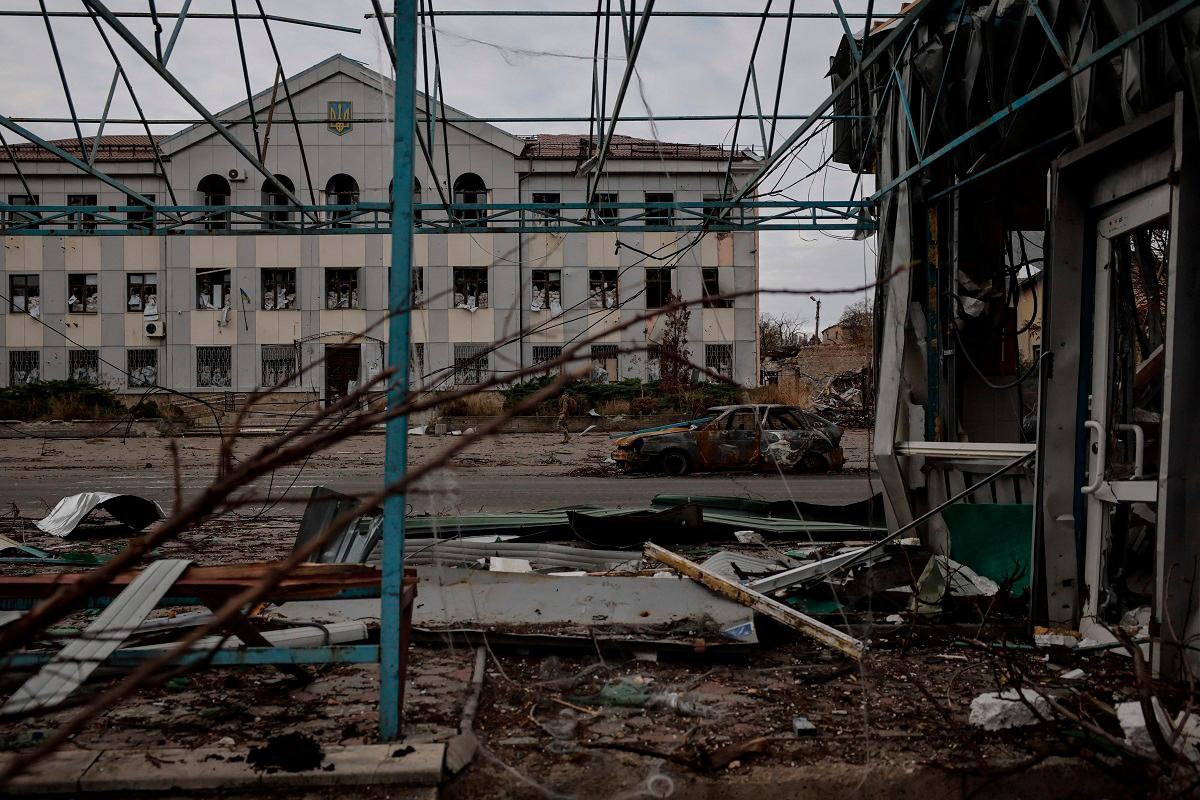 This handout photograph taken by the press service of the 24th Mechanized Brigade of Ukrainian Armed Forces on October 12, 2025 and released on October 14, 2025 shows destroyed buildings in the frontline town of Kostyantynivka, Donetsk region, amid the Russian invasion of Ukraine. - AFP PHOTO / OLEG PETRASIUK/ 24th Mechanized Brigade of Ukrainian Armed Forces