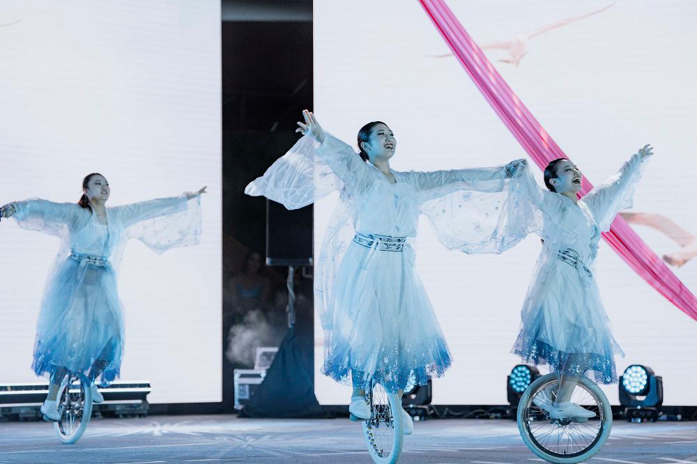 Japan’s UniCircle Flow are semi-finalists from America’s Got Talent Season 16, known for their unicycle choreography.