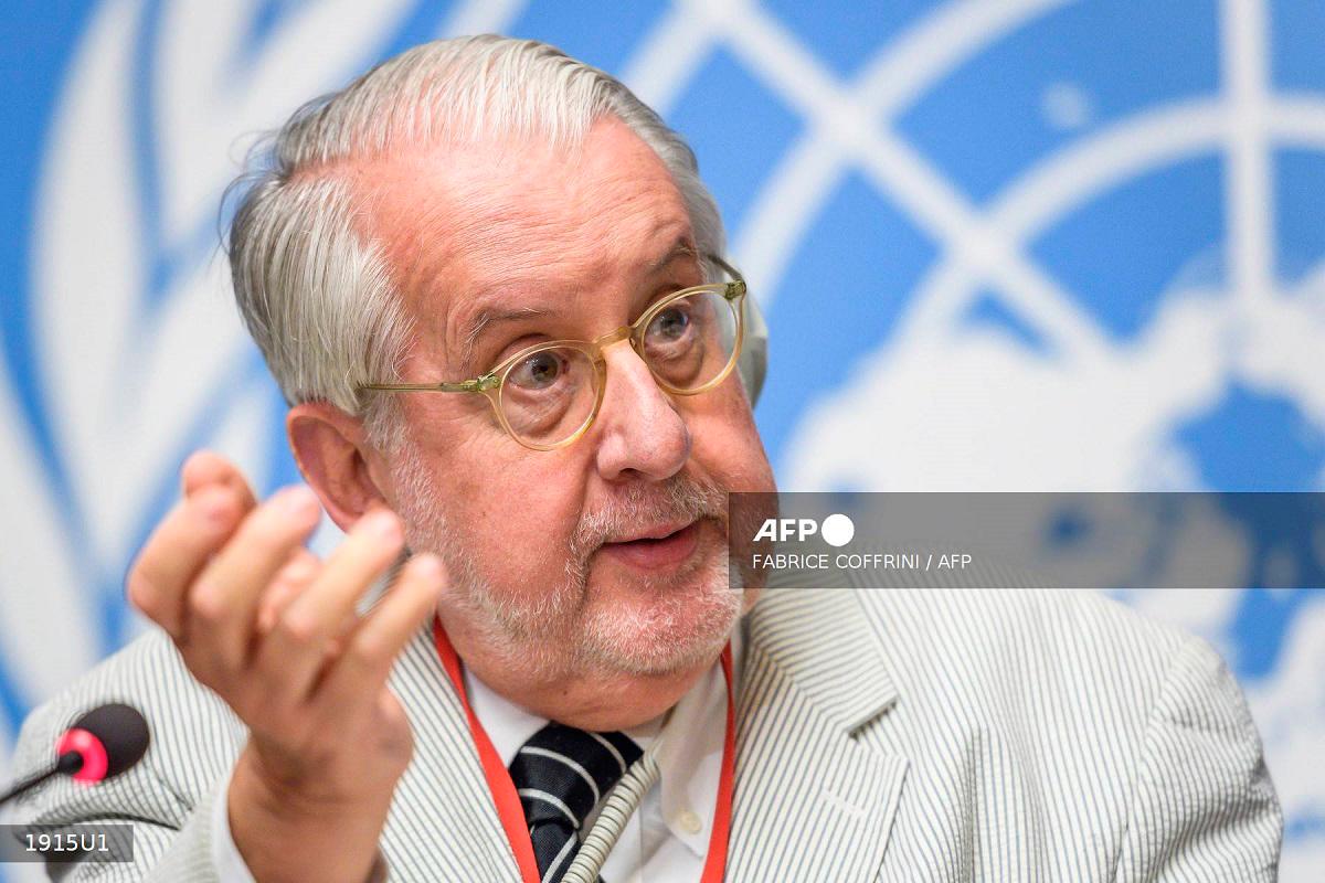 Chairman of the United Nations (UN) Commission of Inquiry on Syria, Paulo Sergio Pinheiro. - Fabrice COFFRINI / AFP