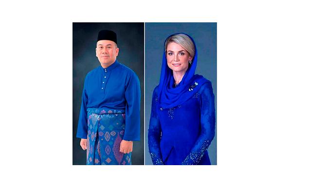 Crown Prince of Kelantan Dr Tengku Muhammad Faiz Petra (L) and Sofie Louise Johansson (R).