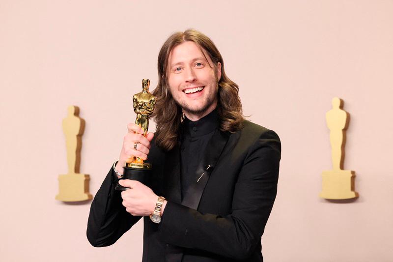 $!Ludwig Göransson, winner of the Best Original Score award for 'Oppenheimer,'//AFP