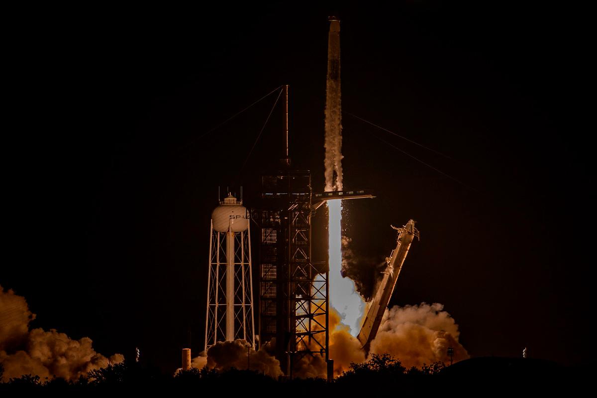 A SpaceX Falcon 9 rocket and Dragon spacecraft lifts off at Launch Complex 39A at NASA Kennedy Space Center before the launch of Axiom Space Axiom Mission on June 25, 2025, in Cape Canaveral, Florida. - Miguel J. Rodriguez Carrillo/Getty Images/AFP