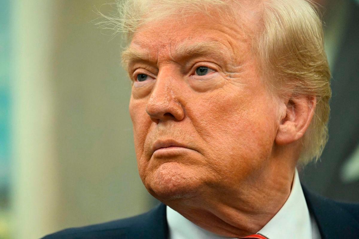 US President Donald Trump speaks during a swearing-in ceremony for the Ambassador to China, former Republican Senator of Georgia, David Perdue at the White House in Washington, DC, May 7, 2025. AFPpix