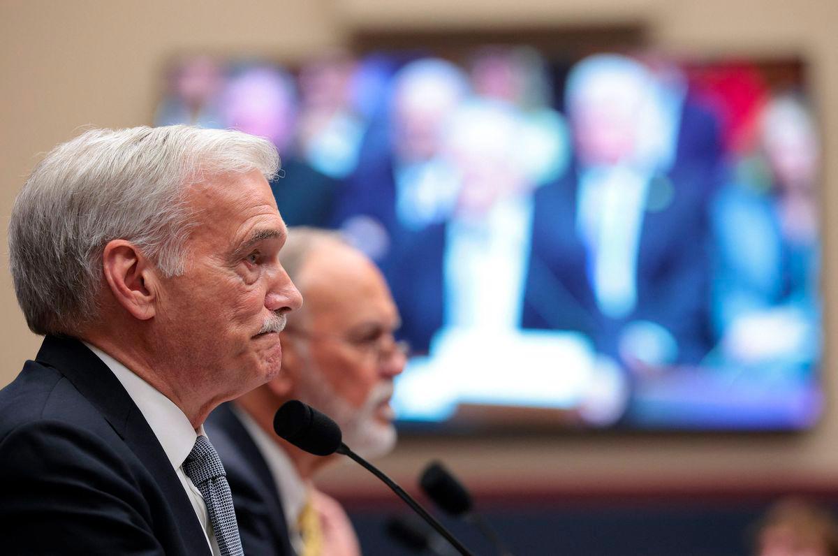 WASHINGTON, DC - JULY 15: Dr. Robert Groves, Interim President of Georgetown University, testifies before the House Committee on Education and Workforce in the Rayburn House Office Building on July 15, 2025 in Washington, DC. - Win McNamee/Getty Images/AFPPIX