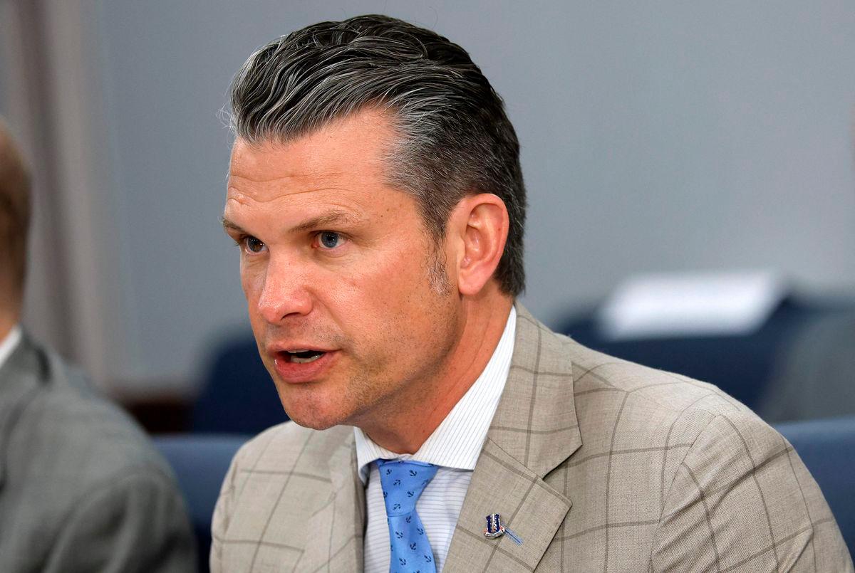 U.S. Secretary of Defense Pete Hegseth delivers remarks during a meeting with Indian Minister of External Affairs Subrahmanyam Jaishankar at the Pentagon on July 01, 2025 in Arlington, Virginia. (Photo by Kevin Dietsch / GETTY IMAGES NORTH AMERICA / AFP)