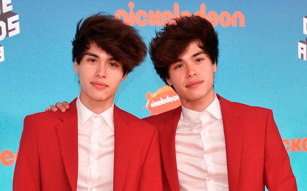 US YouTubers twins Alan and Alex Stokes arrives for the 32nd Annual Nickelodeon Kids’ Choice Awards at the USC Galen Center on March 23, 2019 in Los Angeles. -AFP