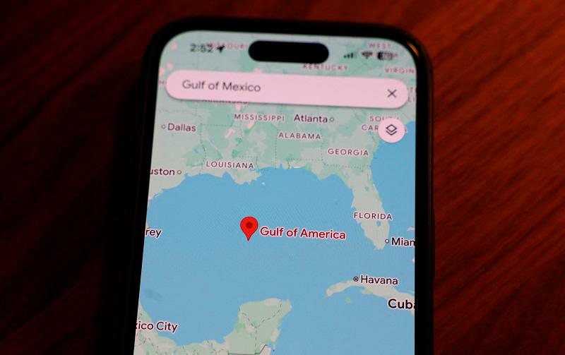 In this photo illustration, an updated Google map shows the Gulf of America on February 10, 2025 in San Anselmo, California. Google has renamed the Gulf of Mexico to “Gulf of America” on Google Maps for United States users after U.S. President Donald Trump signed an executive order on his first day in office to change the name. - Justin Sullivan/Getty Images