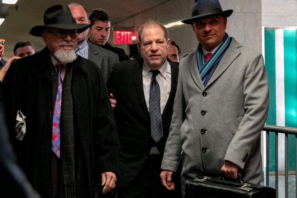 Harvey Weinstein arrives at New York City Criminal Court on Jan 22, in New York City. — AFP