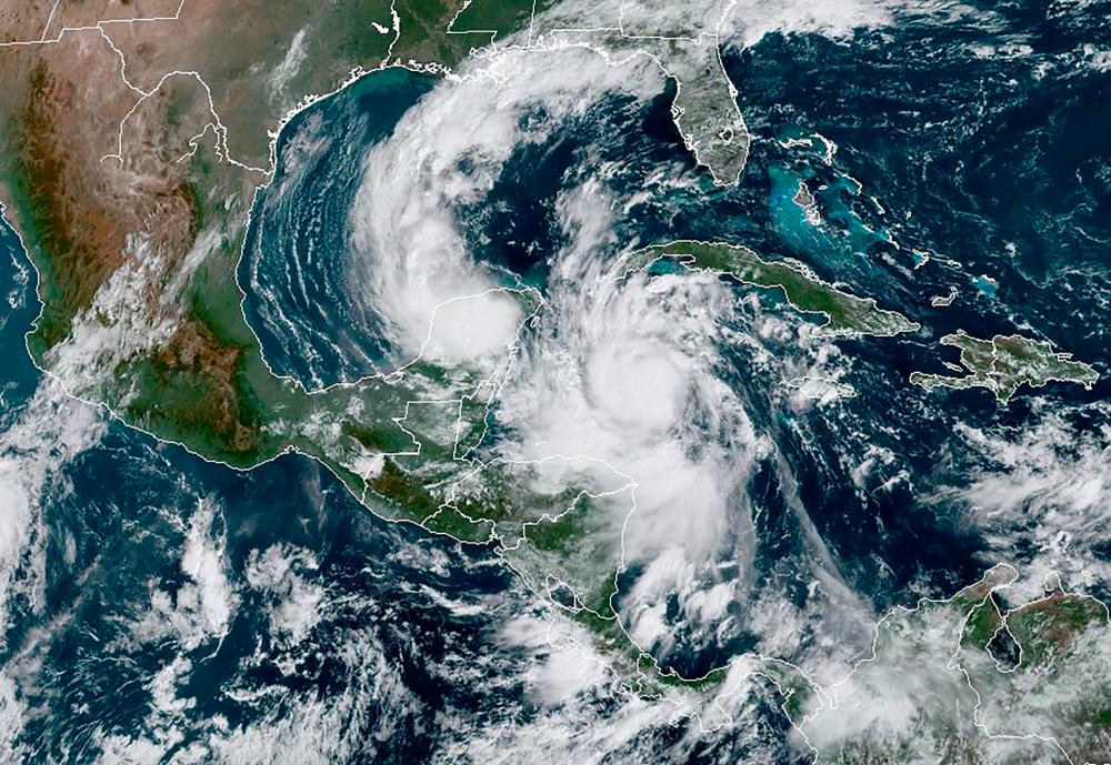 This RAMMB/NOAA satellite image shows Hurricane Delta moving northwest in the Caribbean on October 6, 2020, at 15:20 UTC. — AFP