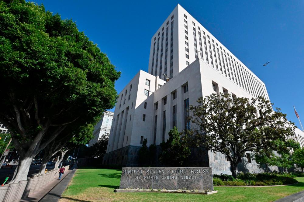 A view of the US Courthouse building in Los Angeles, California, on the first day of a pediatric lawsuit against Monsanto brought by a woman on behalf of her young son who developed a rare and severe form of cancer after being exposed to the weed killer Roundup, September 13, 2021. AFPpix