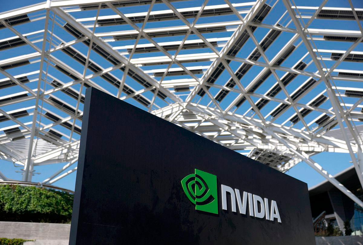 A sign is posted in front of Nvidia headquarters on August 27, 2025 in Santa Clara, California. Chip maker Nvidia will report second-quarter earnings today after the closing bell. Justin Sullivan/Getty Images/AFP (Photo by JUSTIN SULLIVAN / GETTY IMAGES NORTH AMERICA / AFP)