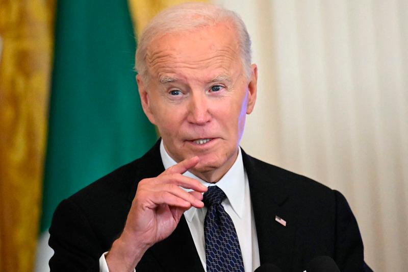 US President Joe Biden speaks at an Italian American Heritage Month reception on October 16, 2024 in the East Room of the White House in Washington, DC. - Mandel NGAN / AFP