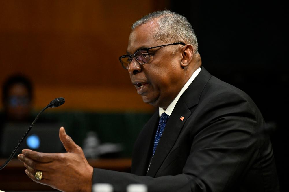 US Defense Secretary Lloyd Austin testifies during a Senate Appropriations Committee hearing on the 2024 proposed budget request, focusing on investing in US security, competitiveness, and the path ahead for the US-China relationship, on Capitol Hill in Washington, DC, on May 16, 2023/AFPPix