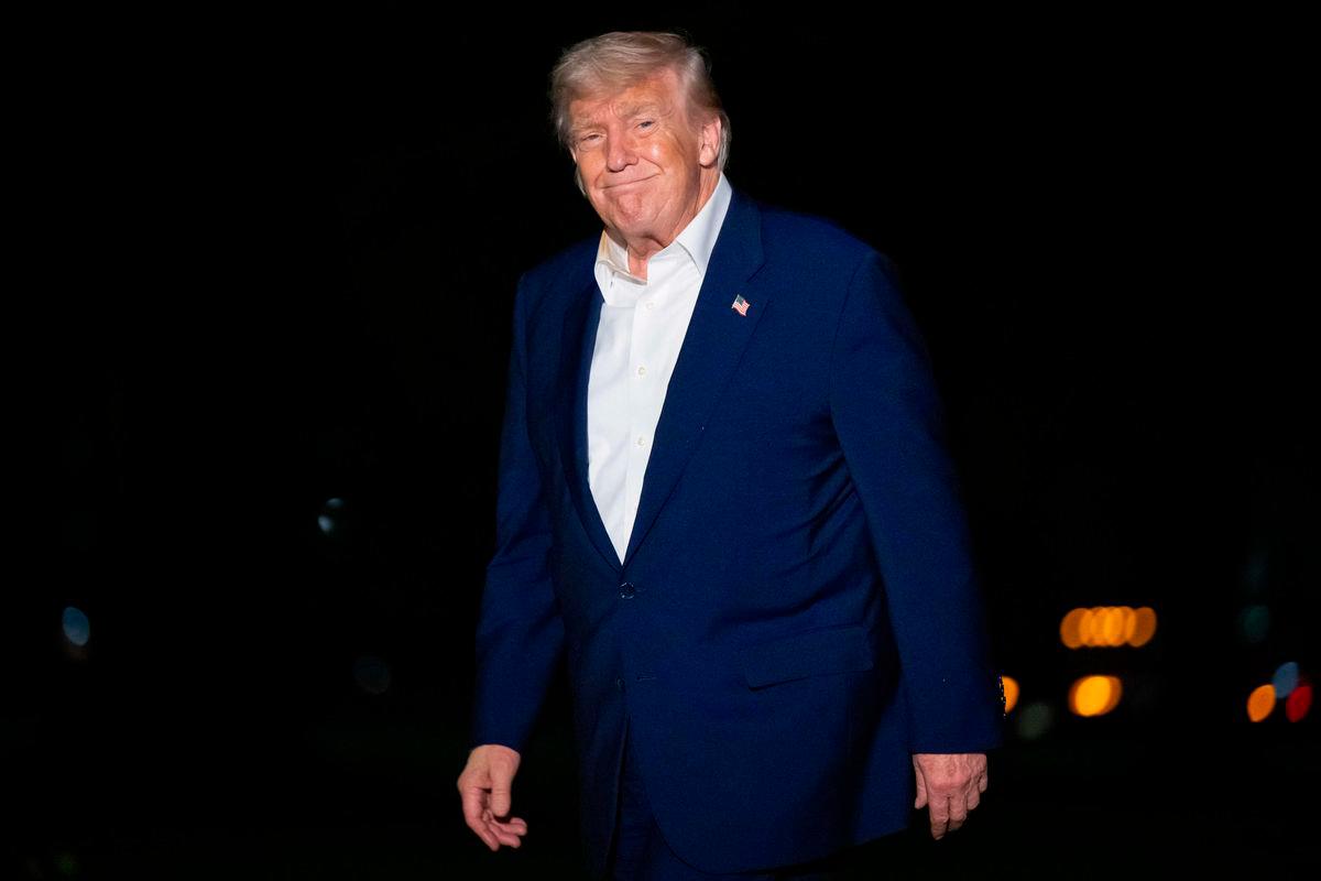 US President Donald Trump smiles after arriving on Marine One on the South Lawn of the White House in Washington, DC, on May 16, 2025, AFPpix