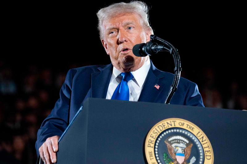 US President Donald Trump delivers commencement remarks at the University of Alabama in Tuscaloosa, Alabama, on May 1, 2025. AFPpix