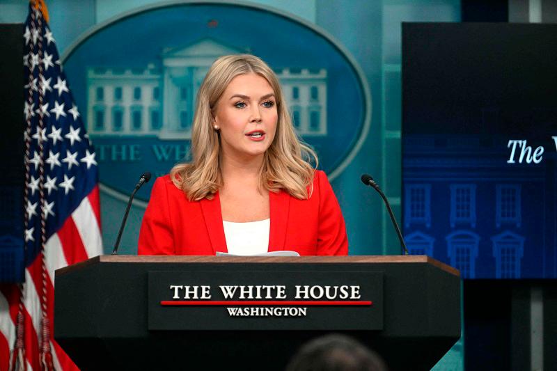 White House Press Secretary Karoline Leavitt speaks during the daily briefing in the Brady Briefing Room of the White House in Washington, DC, on February 25, 2025. - Jim WATSON / AFP