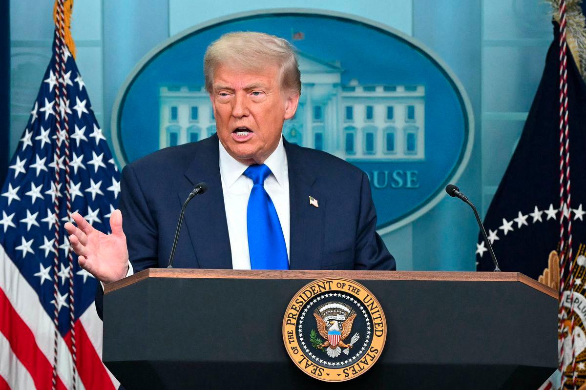 US President Donald Trump speaks during a news conference in the Brady Briefing Room of the White House on June 27, 2025, in Washington, DC. - AFPPIX