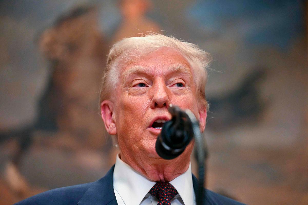 US President Donald Trump speaks after signing an executive order restarting the Presidential Fitness Test in public schools in the Roosevelt Room of the White House in Washington, DC, on July 31, 2025. Photo by Jim WATSON / AFP